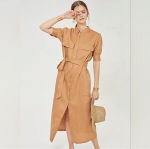 Lanhtropy Safari Dress In Camel
